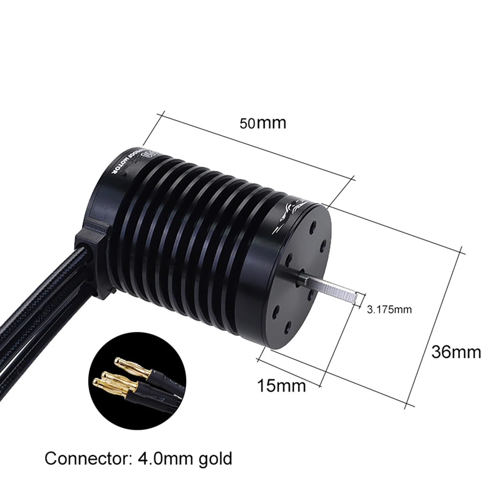 Wodoodporny silnik aluminiowy F540 4370KV, 4-biegunowy, 12 otworów, wysoki moment obrotowy, z bezszczotkowym ESC Combo Kit 60a, do samochodu RC w skali 1/10 1/12
