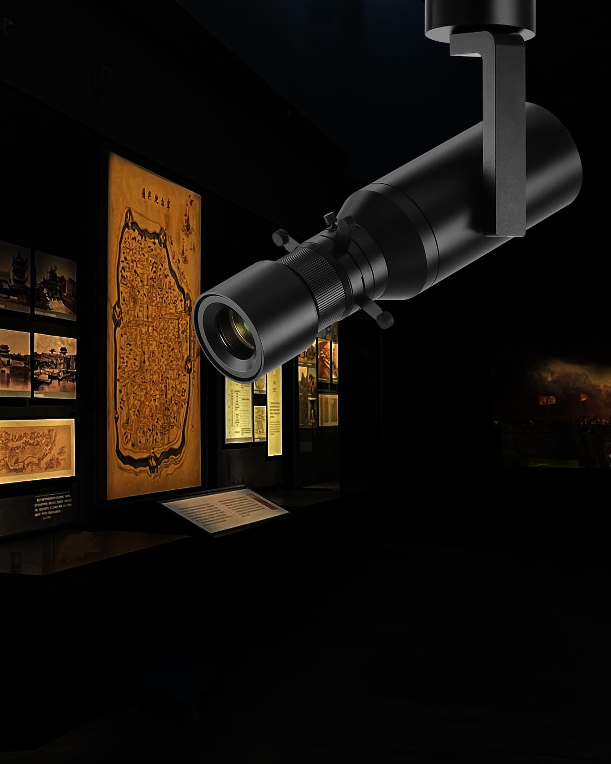 Gpaillumic LED Dimmable Ceiling Spotlight, 18W Adjustable Aperture Shape Light, Ceiling Mounted Directional Spot Light for Museum Art Gallery