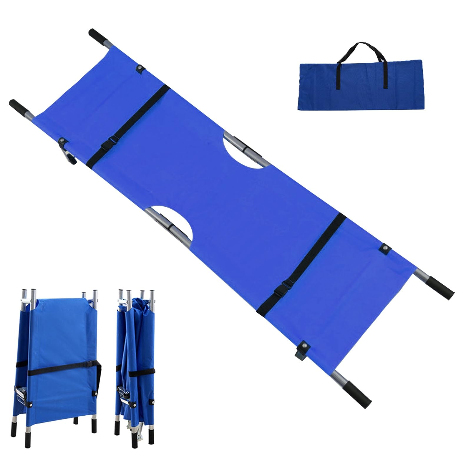 SWENEEN Emergency Equipment, Rescue Aluminum Folding Stretcher,First Aid Stretcher For Lifting People Upstairs,Ambulance Equipment,Wildland Fire Rescue,Blue