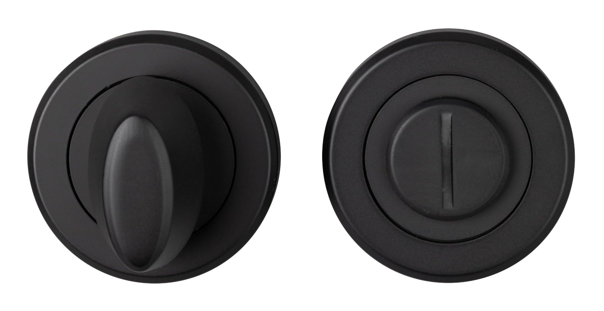 Kooples Hardware Thumbturn and Release on Rose for Bathroom WC Door Brushed Privacy Lock with Emergency Access (Matt Black, Boxed) — image 1