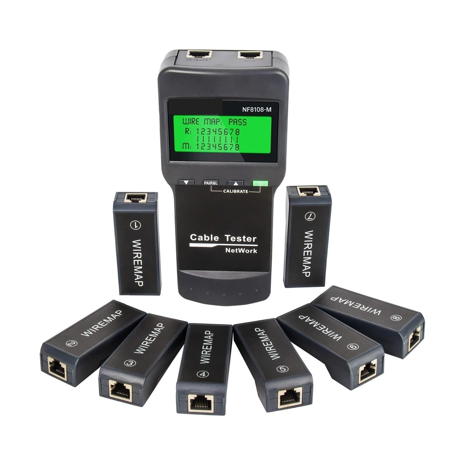 Analizator sieci Tester kabli sieciowych NF-8108M z wyświetlaczem LCD Pomiar długości Narzędzie do śledzenia Wielofunkcyjny tester do diagnostyki kabli sieciowych