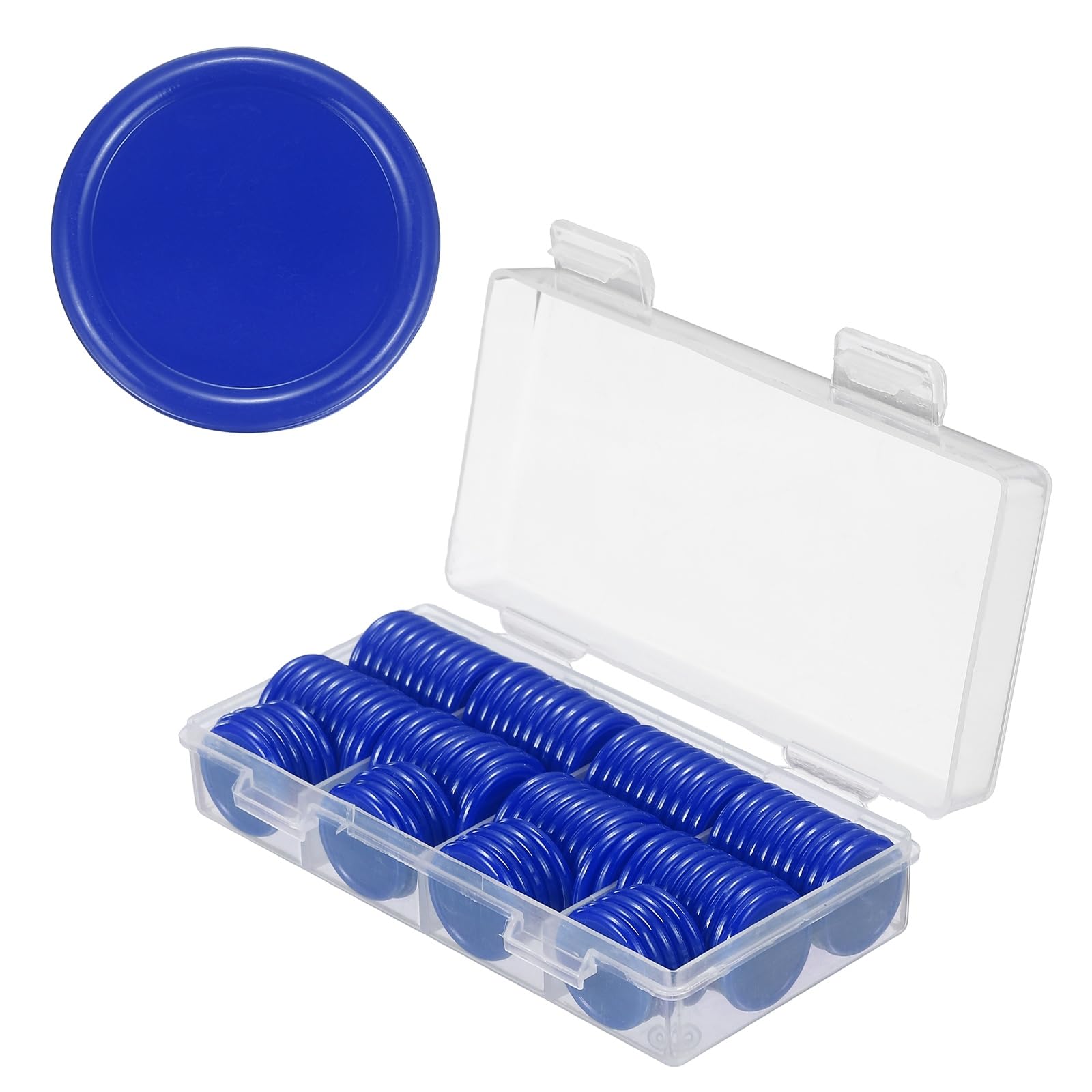 sourcing map 100Pcs Plastic Poker Chips, 20mm, Blue