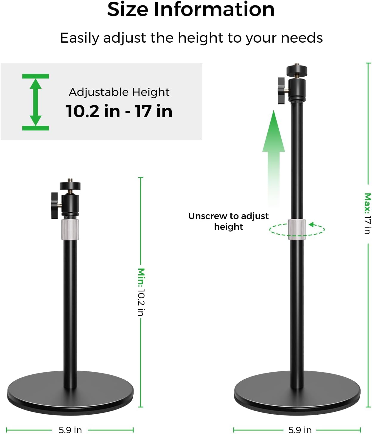 Adjustable Height Webcam Tripod Stand