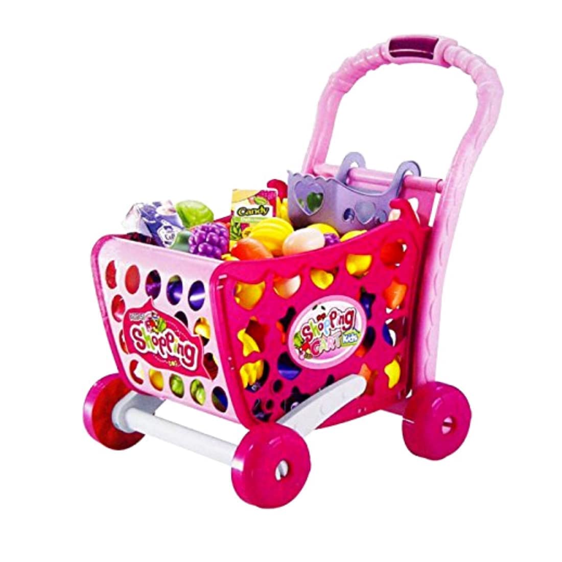 Destonl 3 in 1 Kids Supermarket Shopping Cart Hand Induction with Light & Sound Pretend Play Toy for Kid with Fruits & Vegetables, Pink (B0BDFYQQXM) Amazon Price History, Amazon Price Tracker