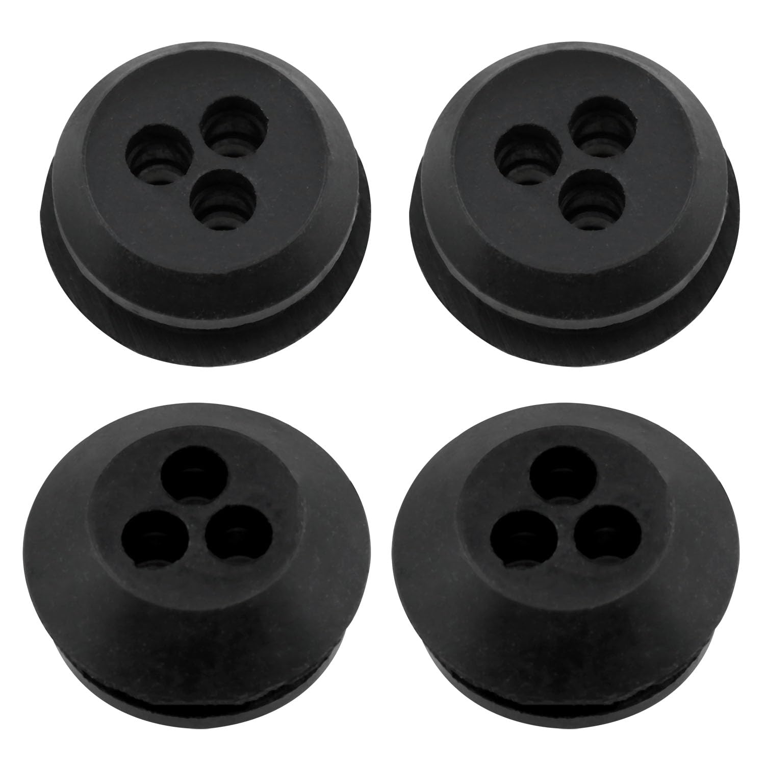Lovelysp Fuel Tank Tube 3-Hole Grommet 7/8 inch (23 mm) Rubber Fuel Tank Grommet with Three Holes Fuel Tank Tube String Trimmer Suitable for Most mowers -4pcs