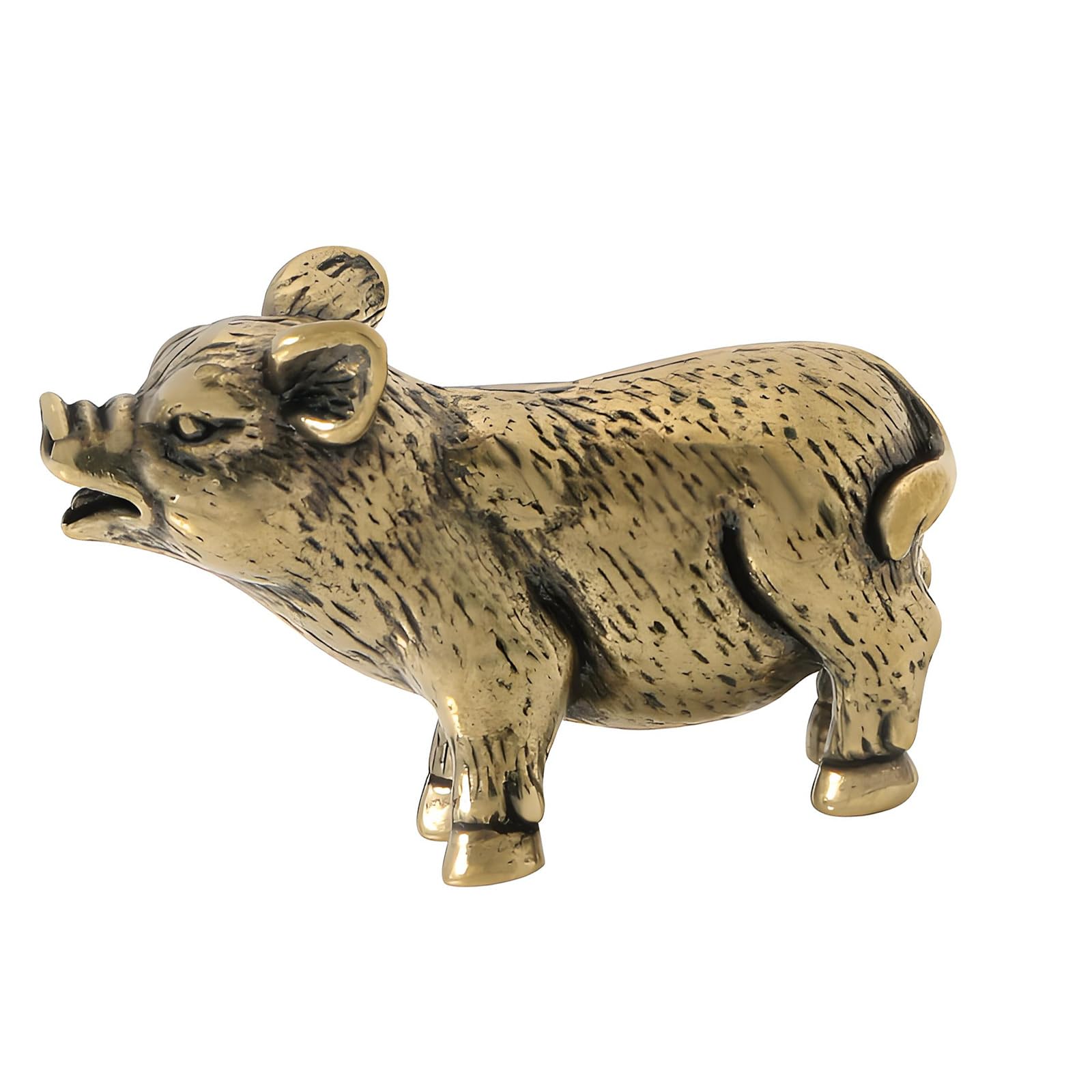 APGLSXY Zodiacs Statue Antiqued Brass Pigs Miniature Figurine Decors Symbolizing Wealth and Fortunes Home Collectible Ornament Lucky Pigs Statue