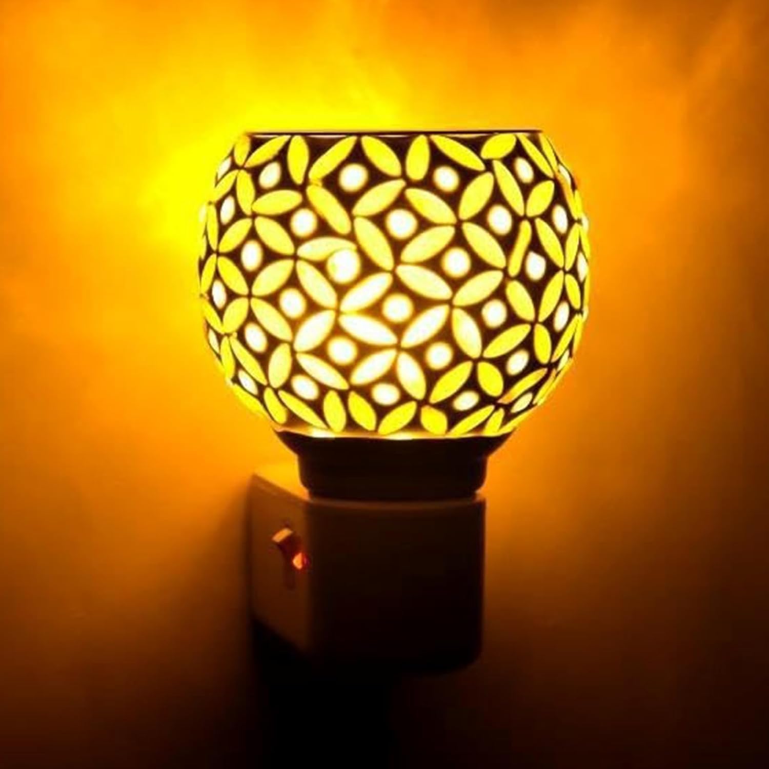PANCA Ceramic Star Camphor Diffuser for Home,Night Lamp,Electric Camphor Burner, Kapoor Dani,Aroma Incense Burner, Home Accessories,Gift,Electric Dhoop Burner(Set of 1, Ceramic)