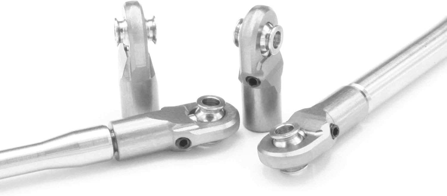 Vanquish Products Machined Rod Ends Clear - Straight M4 VPS08501 Electric Car/Truck Option Parts