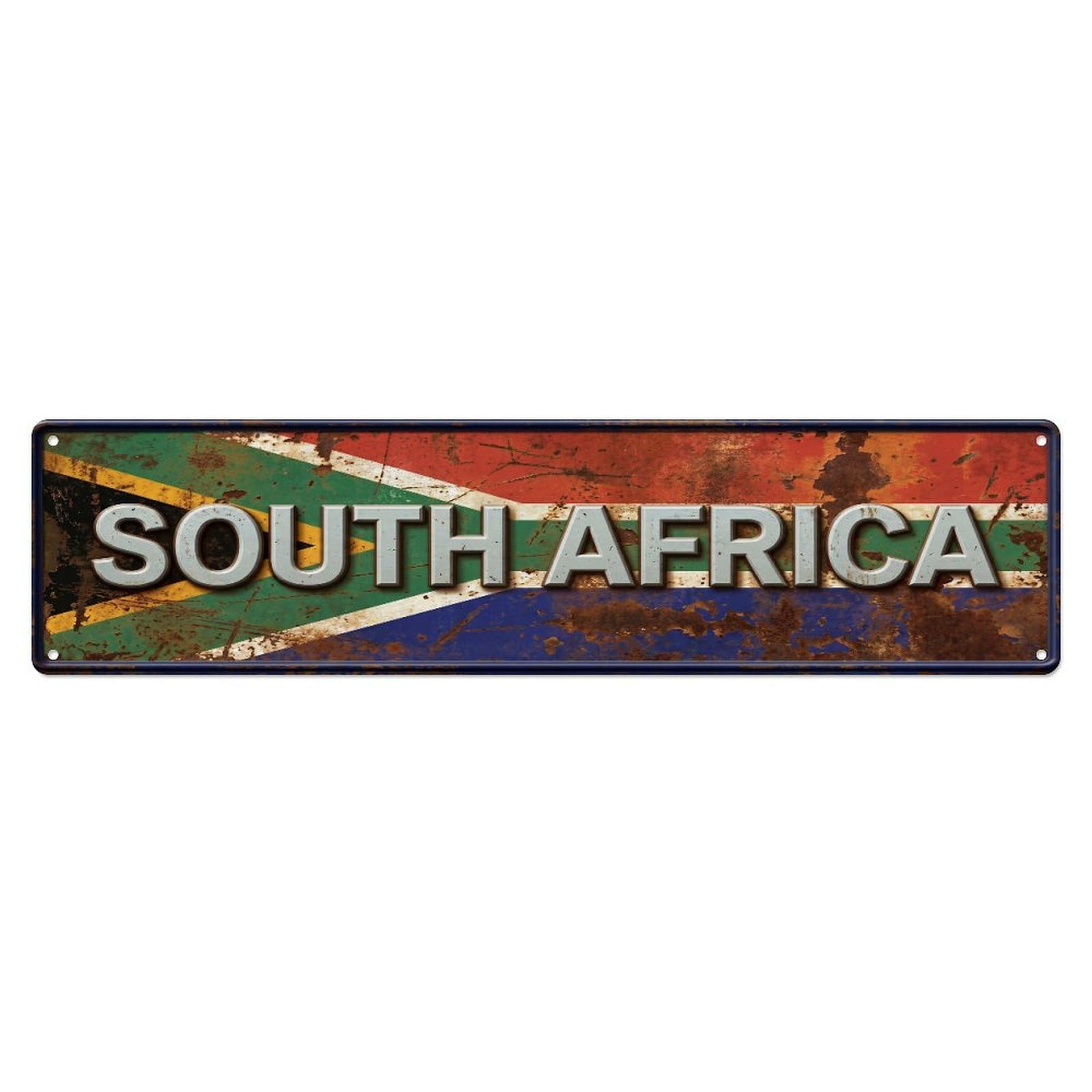 Xanthor Style Metal Tin Sign Vintage South Africa Flag Pattern