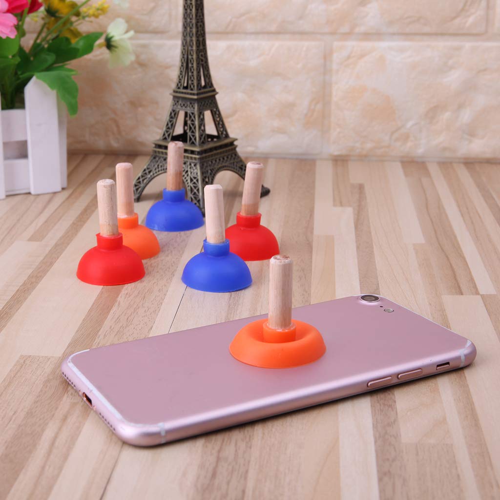 Luyismer Mini Colorful Toilet Shape Plunger Holder Sucker Stand for Mobile Phone for