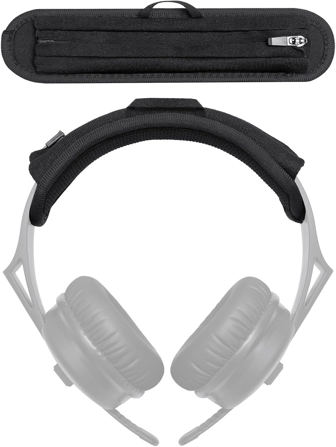 Headband Cushion Cover Compatible with Sennheiser HD25, HD 25 Light DJ Headphone, HD 250BT Wireless Headphone, Thick Cushion for Pressure Relief, No Wobble Zipper Slider, with Hanging Loop