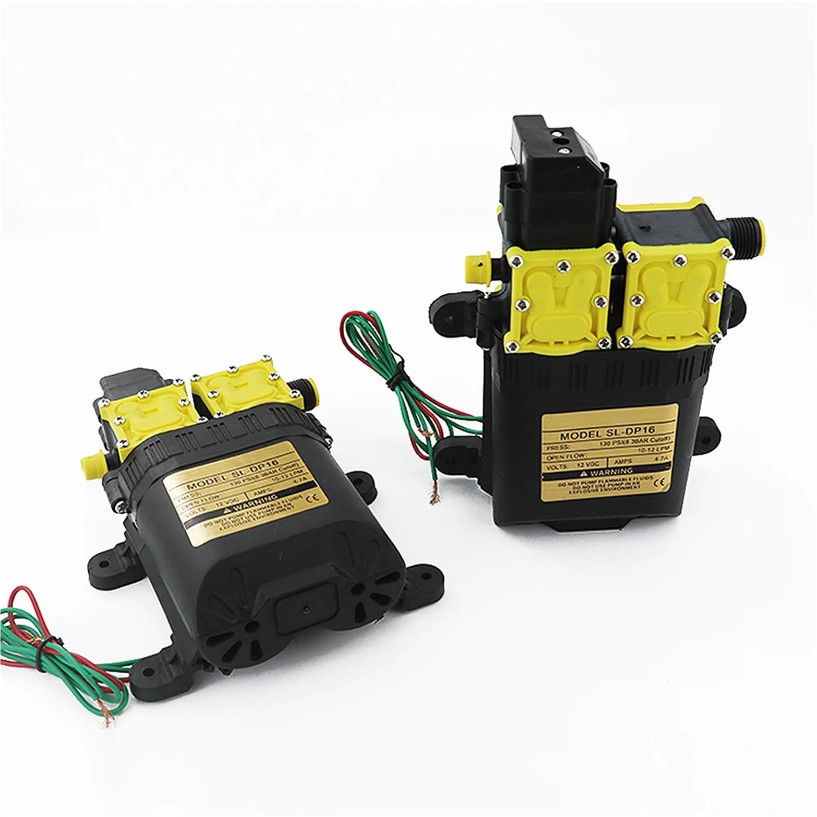 Pompa a membrana, Pompa elettrica for acqua agricola a membrana da 12 V CC, pompa a spruzzo automatica da 7 A e 10 l/min, pompa elettrica agricola a doppio nucleo