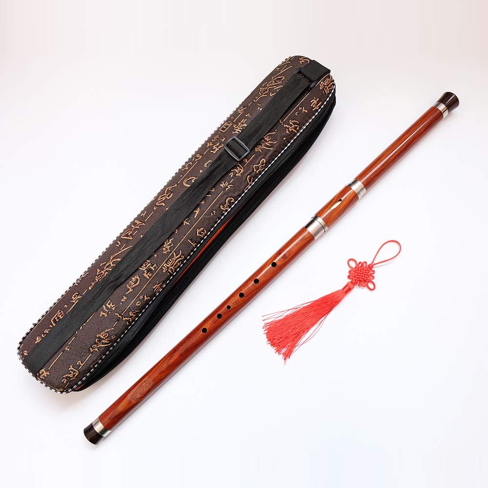 HUREN Professional Traditional Woodwind Flute Instrument BaWu Key F - China Transverse Bass Wood Wind Flute Ba Wu - Sandalwood Wooden Pipes Copper Reed Musical Flute