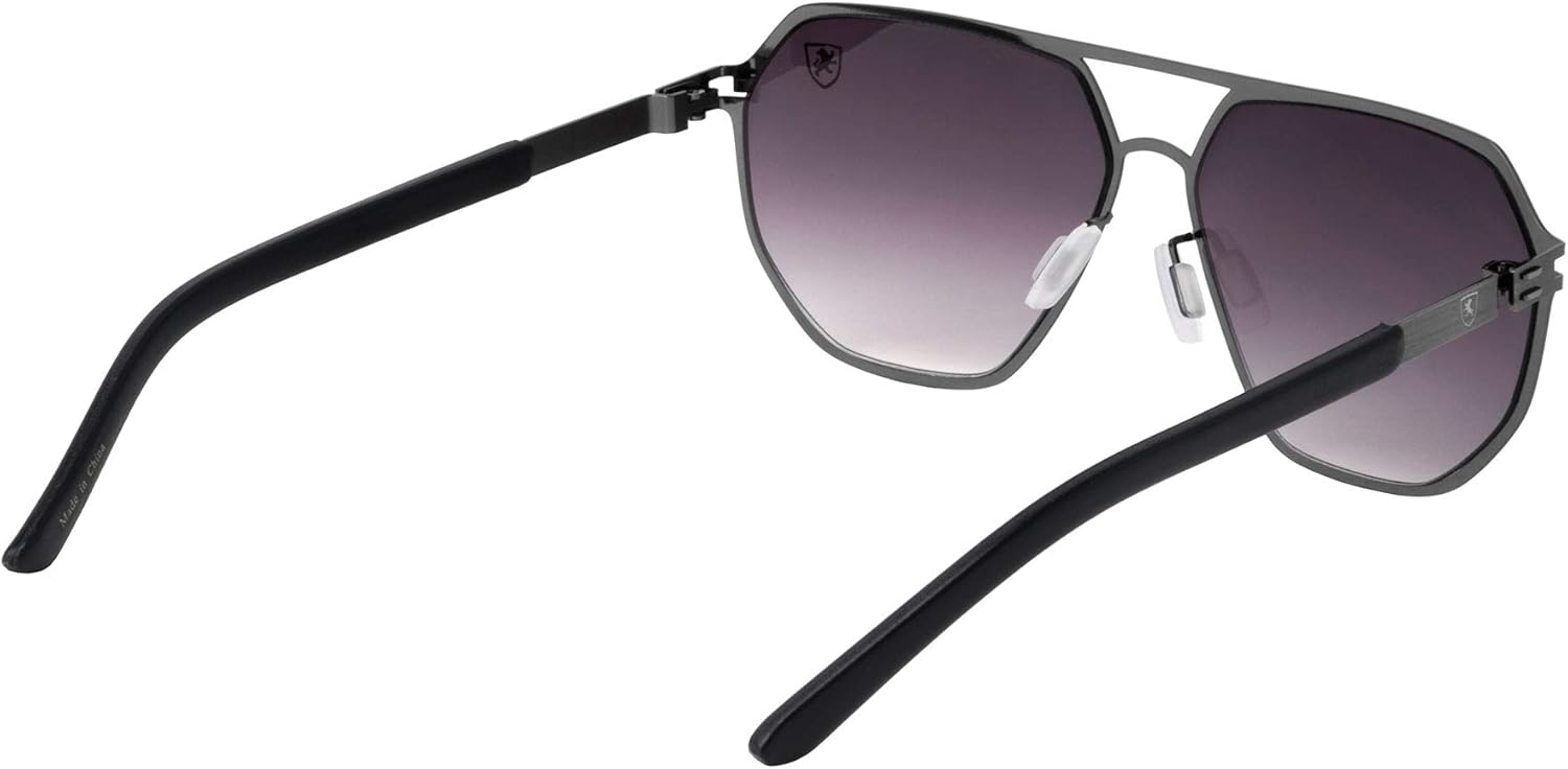 Khan Aero Push - Premium Designer Men Women Flat Lens Thin Metal Aviator Sunglasses