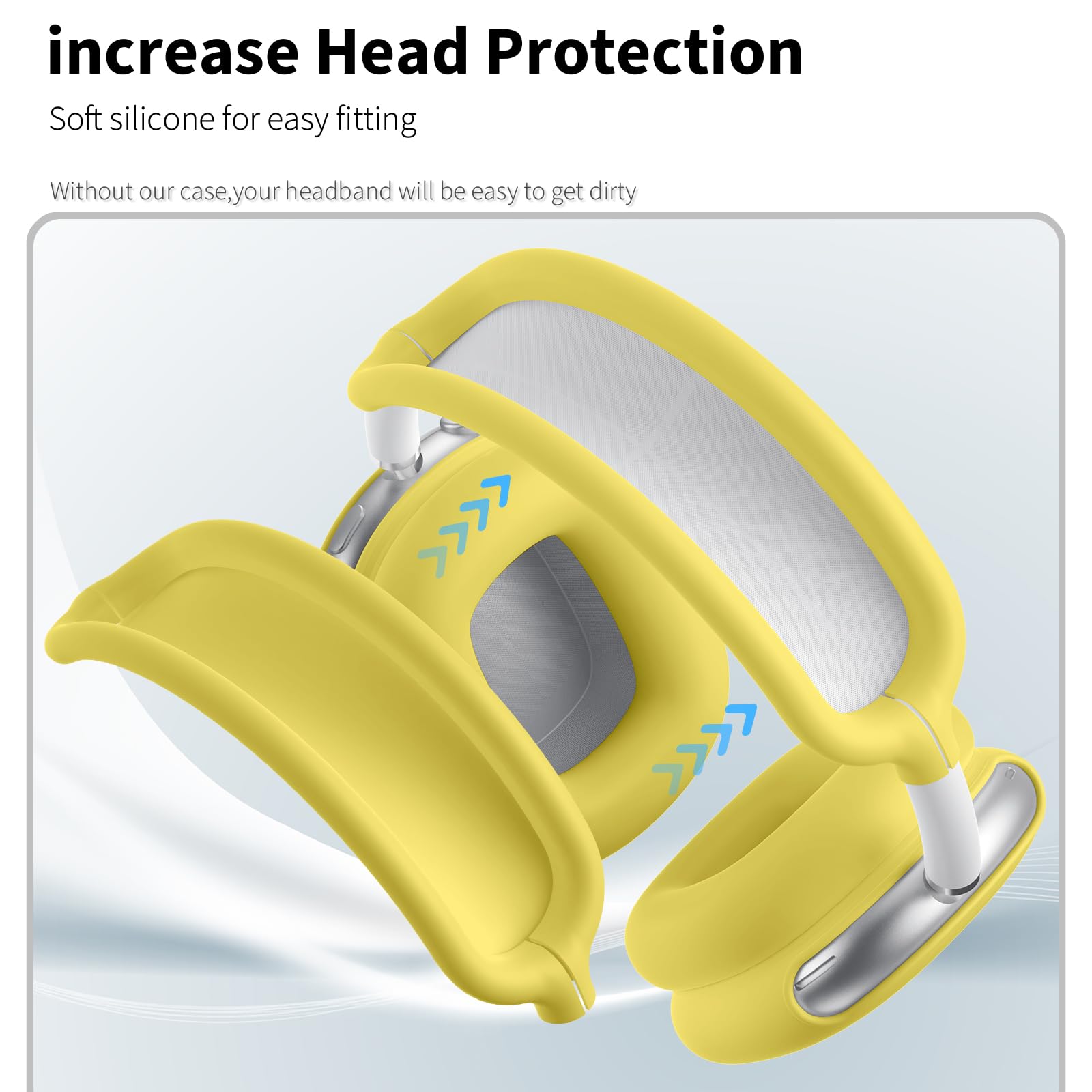 Maxjoy Funda para AirPods Max, funda de silicona suave para los oídos, funda para auriculares AirPods Max, accesorios antiarañazos, funda protectora para Apple AirPods Max, color amarillo claro