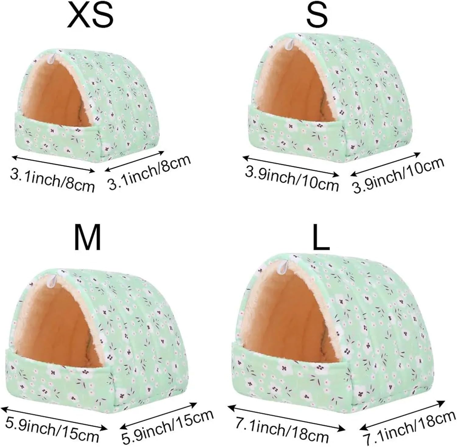 Guinea Pig Bed Winter Soft Hamster House Mini Animal Rabbit Squirrel Hammock Nest Guinea Pig Rat Mice Warm Sleeping Bed Pets Supplies(Blue Flower,Small)