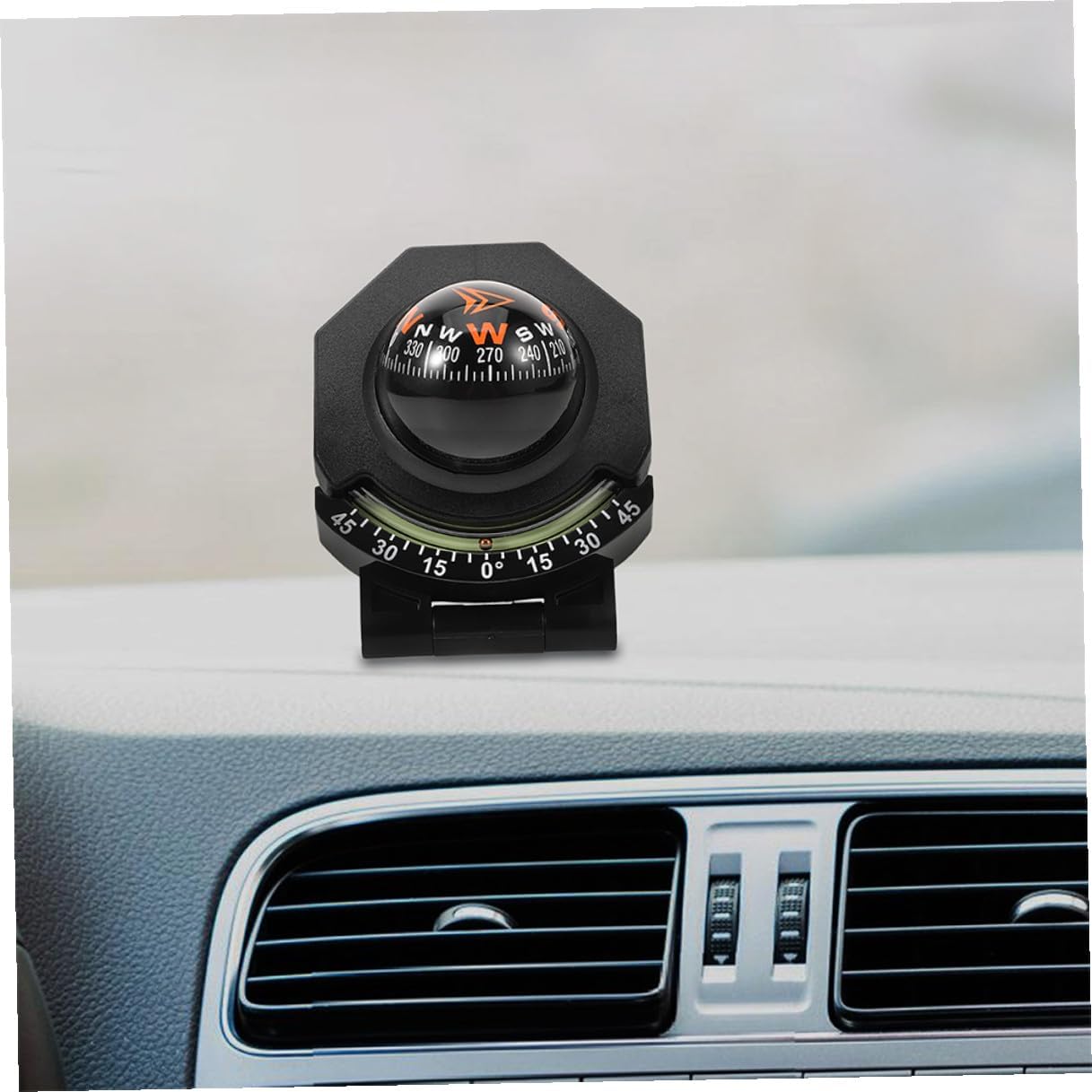 2pcs Car Mount Compass with Inclinometer Dashboard Ball Guide, High Precision Surface Mount Navigation Tool for Automotive and Marine Use