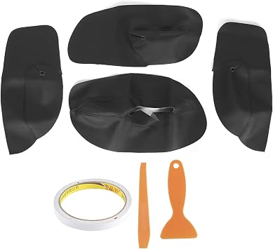 Brilluxa Armrest Trim, Microfiber Leather Door Panel Cover Armrest Overlay Compatible with Volkswagen Golf Jetta MK4 1998-2006 4-Door, Interior Door Panel Protector