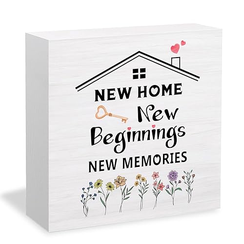 House Warming Gifts New Home Wooden Box Sign Desk Decor,