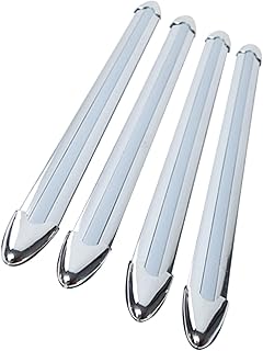 HTharros バンパーガード プロテクター コーナー ガード 汎用 バンパープロテクター 傷 防止 貼付け タイプ シルバー メッキ 仕様 4本 セット