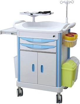 Medical Crash Cart with Emergency Accessory, Heavy Duty Hospital cart,Lab Cart, Mobile Trolley Cart,for Hospitals and Clinics
