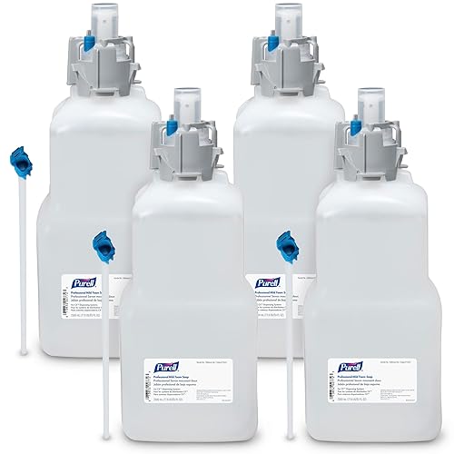 Purell Recambio profesional de jabón de manos de espuma suave, sin fragancia, 77.8 fl oz de repuesto CXMCXICXT dispensador (paquete de 4) - 8545-04