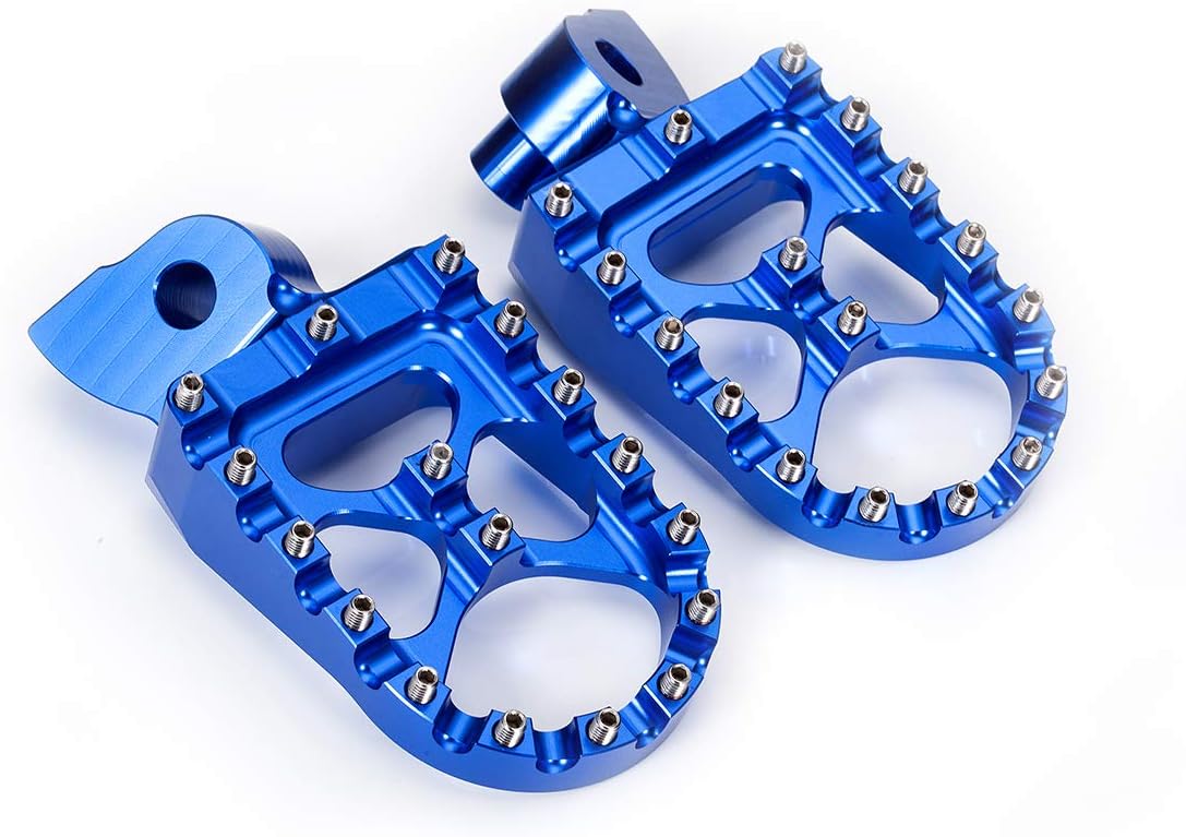 Hopider CNC Wide Foot Pegs MX for YZ85 2002-2019, YZ125 1997-2017, YZ250 1998-2019, YZ250F 2001-2019, YZ426F 2000-2002, YZ450F YZ125X YZ250X YZ250FX YZ450FX WR250F WR400F WR426F WR450F,Blue