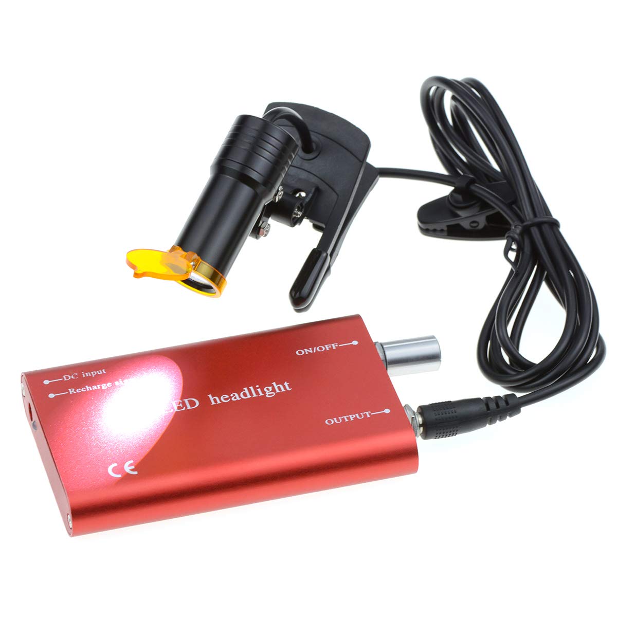 Lampe frontale chirurgicale LED 5 W réglable type clip pour lunettes médicales Noir