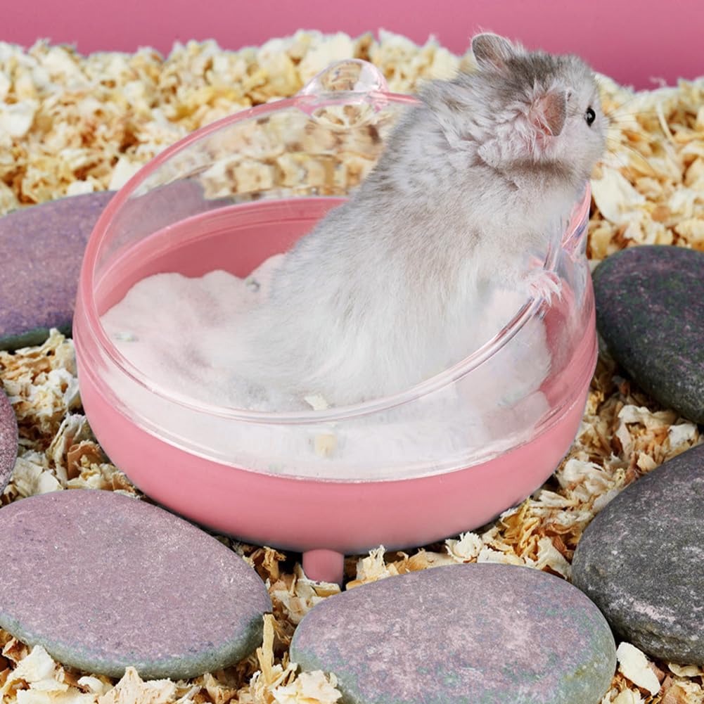 Hamster Sand Bath Container6.5 Inch Transparent Sandbox Toilet with Sand Shovel for Dwarf Hamsters,Gerbils and Small Pets - Image 3