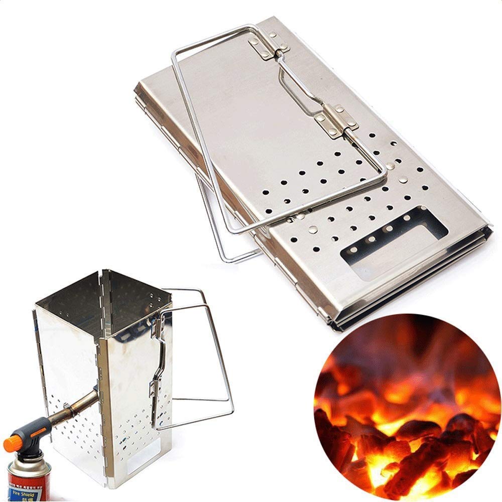 Grill do grilla Pogrubiona składana półka ze stali nierdzewnej na zewnątrz, przenośny piec opalany węglem drzewnym, wędrówki z plecakiem, piknik, impreza 16 29 cm,Grill ogrodowy