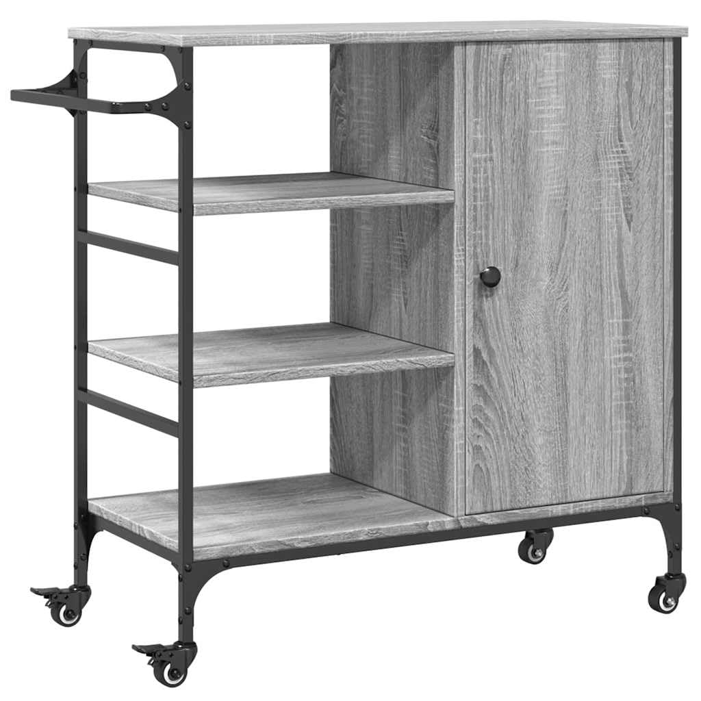 Carro de cocina Sonoma gris 87,5x38,5x84,5 cm Madera de ingeniería