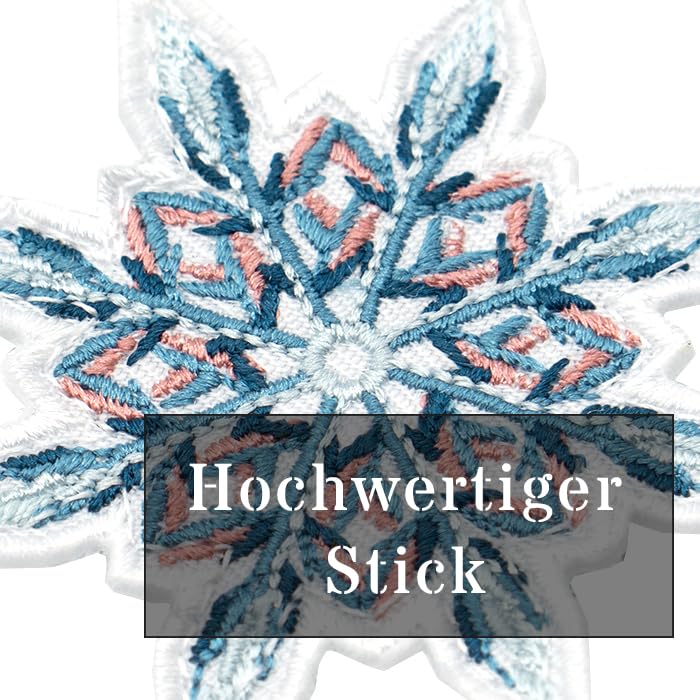 Cyan Schneeflocke Aufnäher Zum Aufbügeln, 3er-Pack, Gestickte