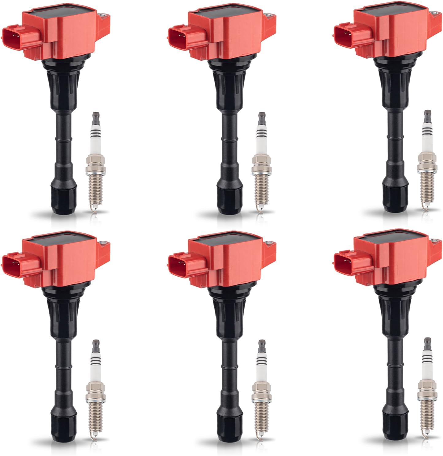 ENA Set of 6 Ignition Coil 6 Iridium Spark Plug Compatible with Infiniti Nissan Murano Maxima Altima Pathfinder G35 EX35 JX35 2009 2010 2011 2012 2013 2014 2015 2016 3.5L Coils Spark Plugs for UF550