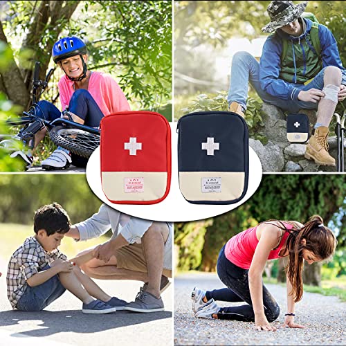 Lucywey First Aid Set 2 Pieces Empty First Aid Bag First Aid Kit Mini First Aid Kit Hiking for Home, Car, Travel, Office, Sports, Hiking, Camping, Rescue (Red + Blue) - Image 7