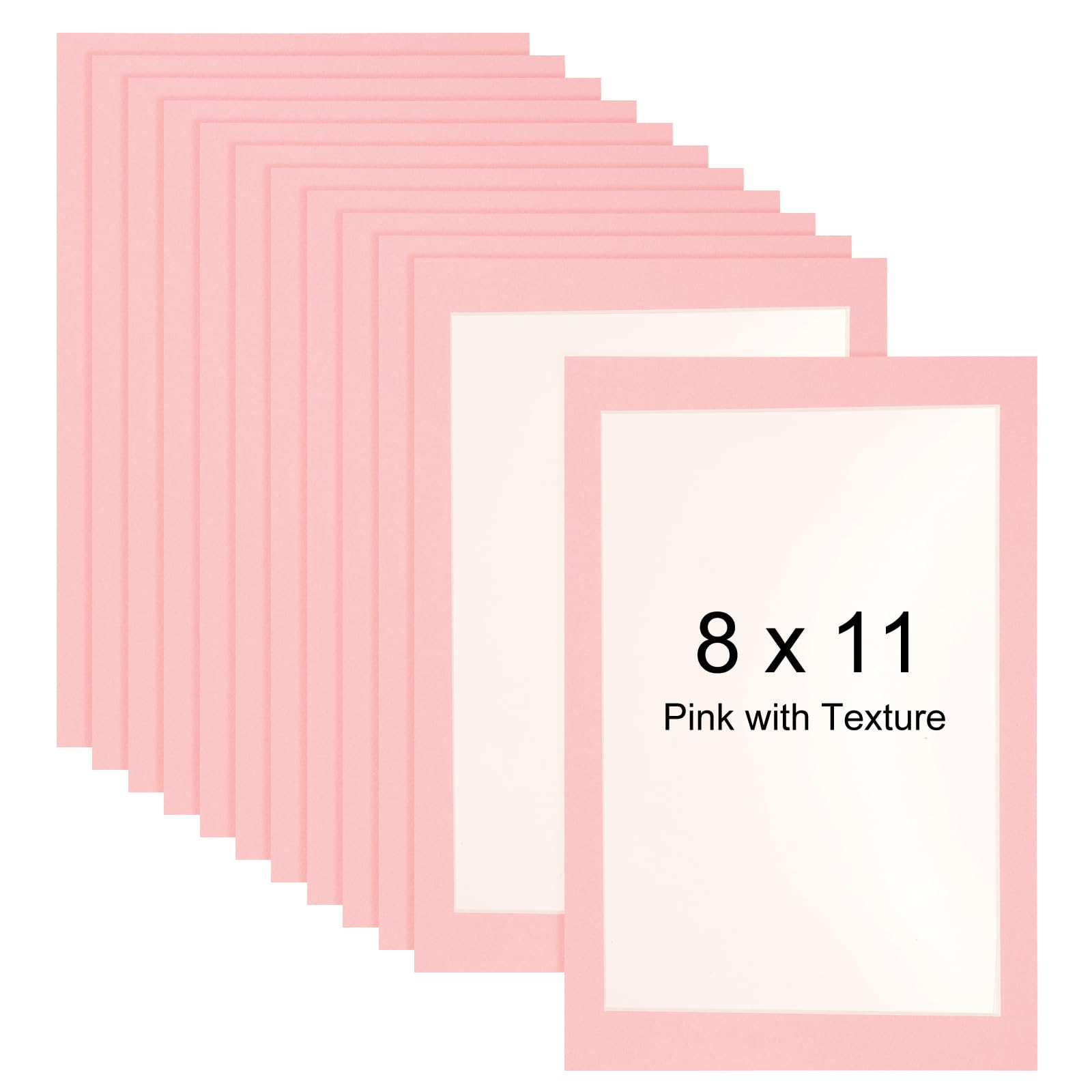 Cadres photo en carton 20,3 x 27,9 cm rose texturé pour œuvres d'art et photos