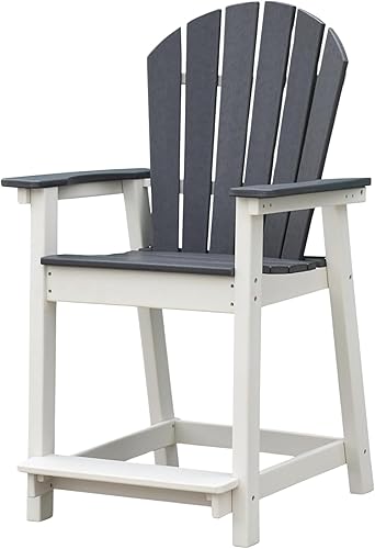 OTSUN Silla Adirondack alta para exteriores, silla de bar para patio con respaldo alto, 400 libras, brazos ensanchados, silla de balcón para todo