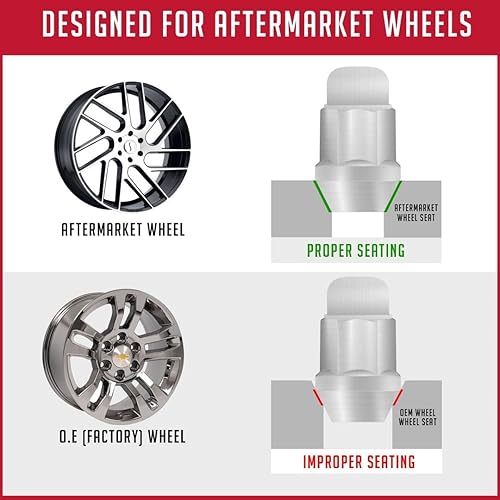 Miniatura 2 de Wheel Accessories Parts 20 tuercas de rosca de 916 pulgadas, 1.90 pulgadas, hexagonales de 34 pulgadas, color negro, cromado, para Dodge Dakota