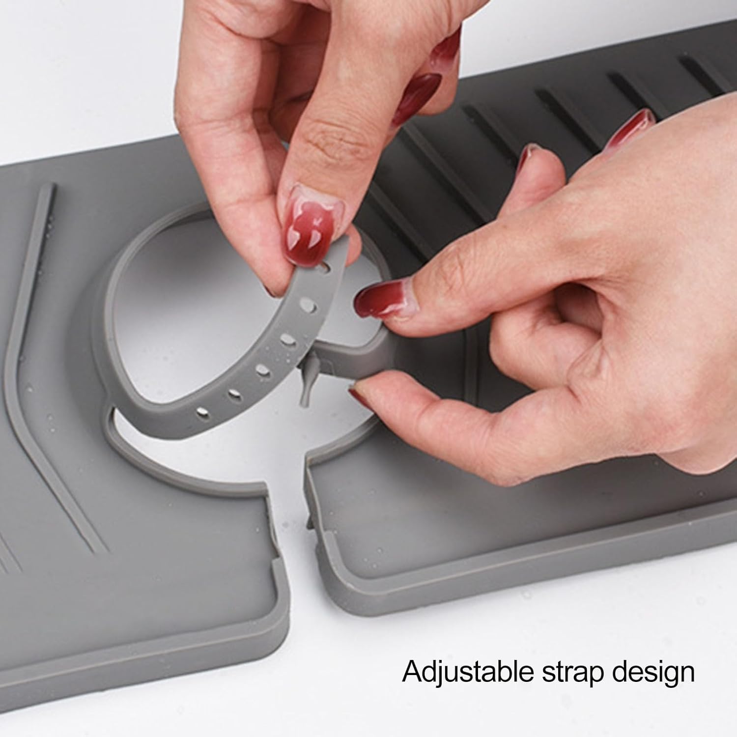 Silicone Faucet Splash Guard, Faucet Water Catcher Mat, Kitchen Faucet Splash Mat, Sink Drain Pad Behind Faucet, Keep Drying Kitchen Accessories Grey