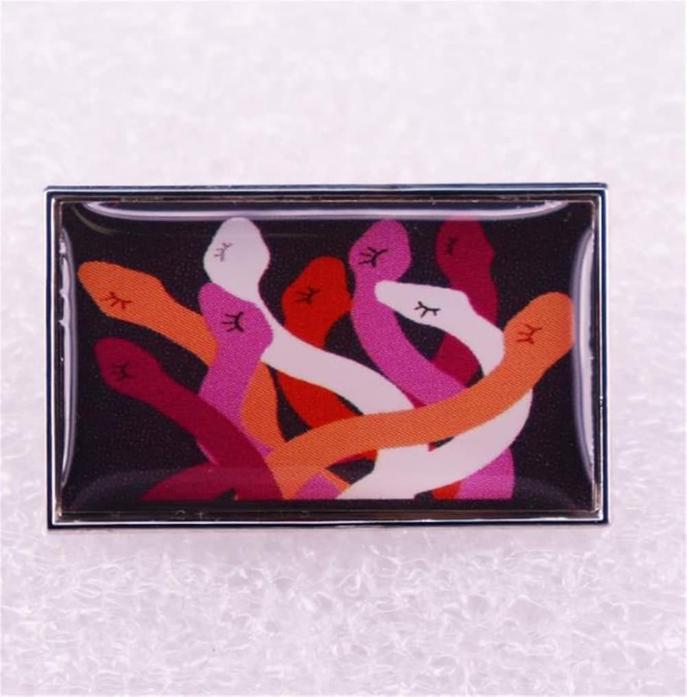 Pride Snake Brooch Cartoon Colorful Shy Snake Pin Badge Funny LGBT Lapel Pin Jewelry for Women Men, Multicolor - Image 3