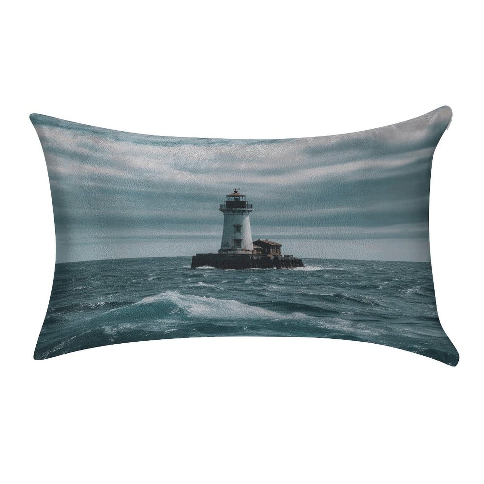 FekiLoot Lighthouse Ocean Pillow Cover Modern Lumbar Pillow Covers Easy Care Velvet Pillowcase Super Soft Cushion Case Rectangular Throw Pillow Cover for Couch Sofa Bedroom Car Decor