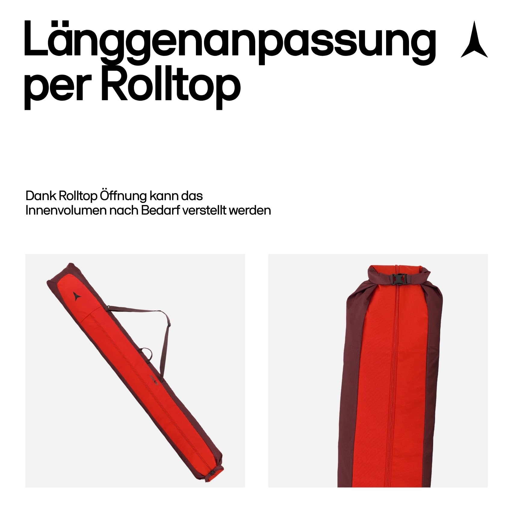Atomic Ski-Sack Ski Sleeve 210 x 34 cm Längenverstellbar Polyester schwarz/schwarz