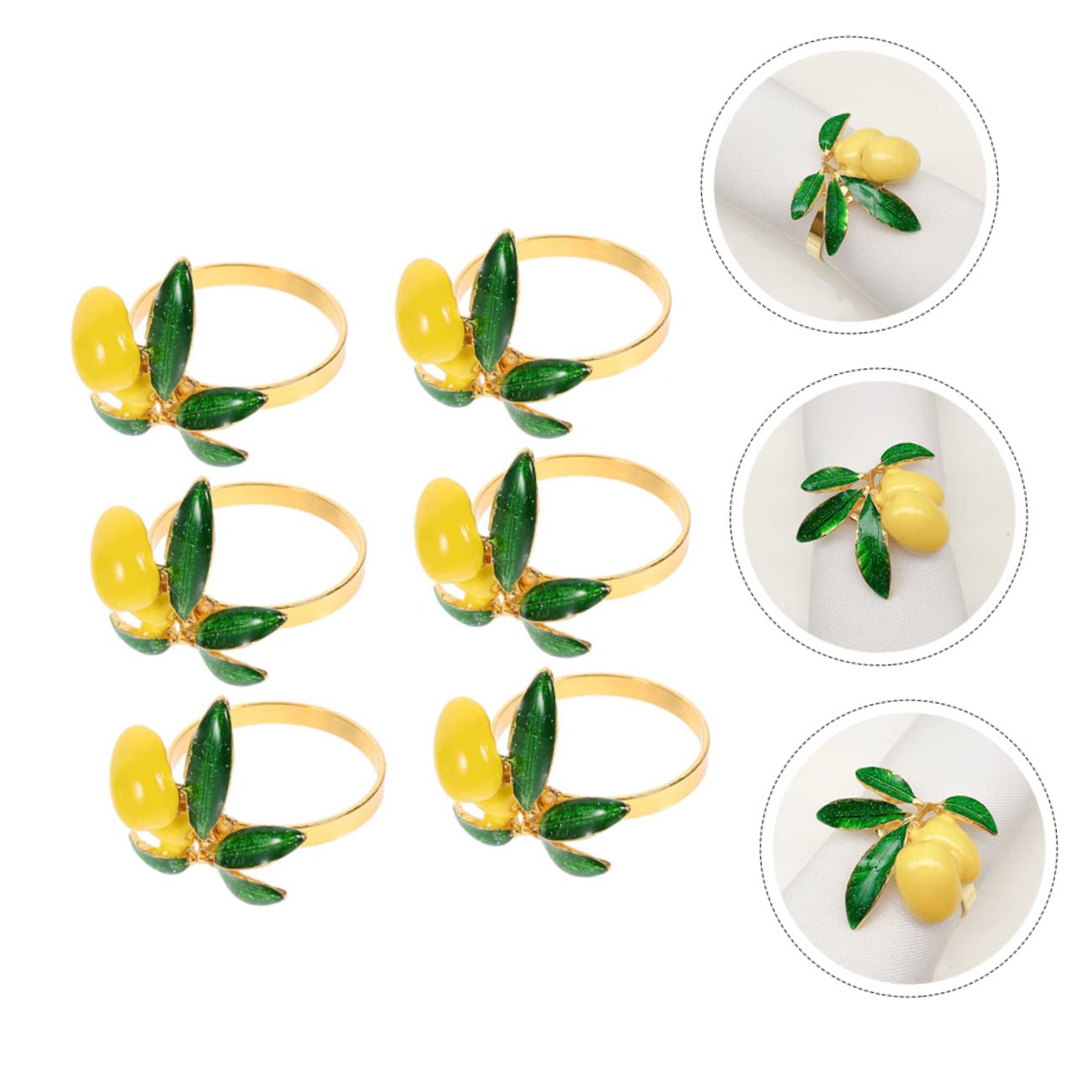 MAGICLULU 12stücke Zitronen Serviettenringe Für Hochzeiten Und Partys Dekorative Napkin Buckles Für Hawaiianische Feiern Tischdekoration Leuchtendem