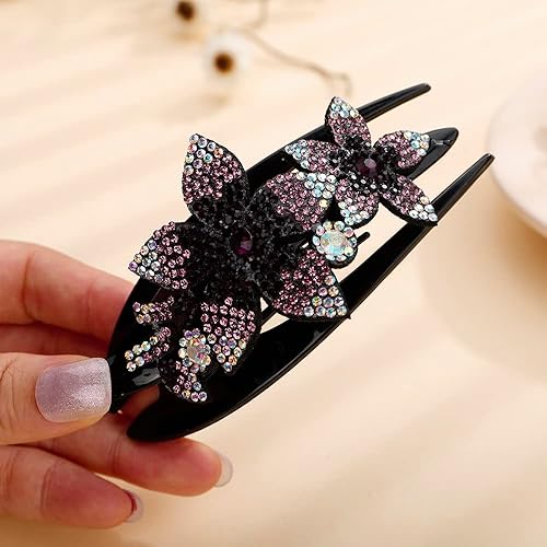 Miniatura 4 de Aimimier Pinza para el cabello con incrustaciones de diamantes de imitación con gemas de cristal, accesorios para el cabello para novia, boda,