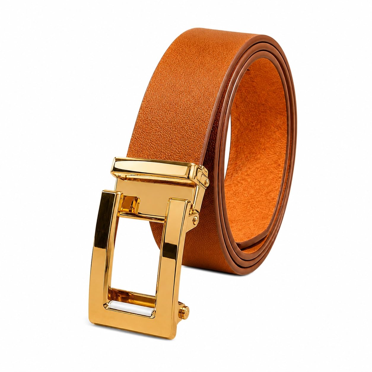 Genuine Leather Belt for Men, Premium Leather Belt with Auto Lock mechanism, Mens Belt Pure Leather with Slide Lock for Everyday Wear (Black, Brown, Tan)-image-35