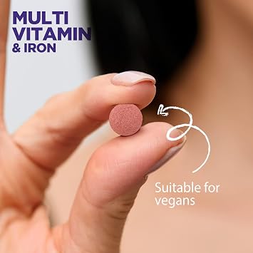 Multivitamin and Iron Tablets 360 Pouch | Vegan Supplement for Man and Woman | Made in th UK | MultiZest