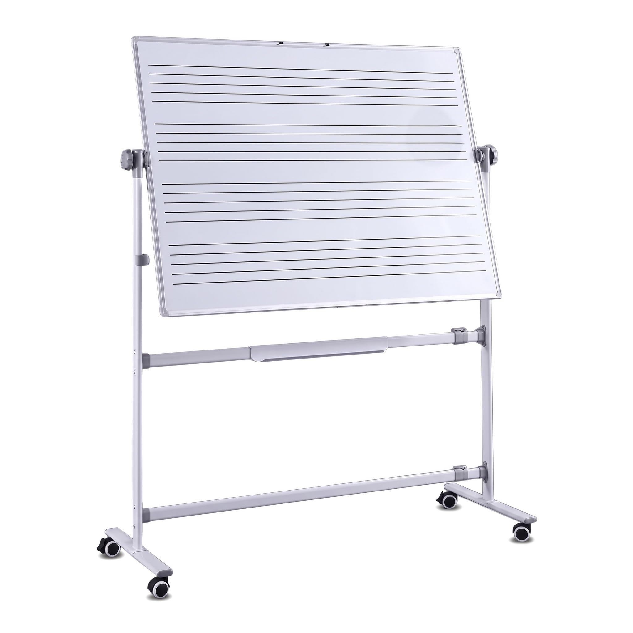Tableau Blanc Magnétique Double Face Effaçable À Sec Pour Portées Musicales, Sur Roulettes - Tableau Mobile Portable Pour Les Musiciens Scolaires, Les Salles De Classe De Musique, La Pratique À