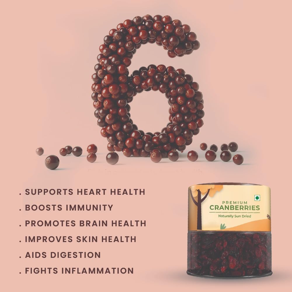 CrustNotch Cranberries | Finest Variety of Berries| High in Antioxidants, Dietary Fiber & Gluten-Free | Immunity Booster | Healthy & Delicious Sweet Berries - 250GM - Image 7 thumbnail