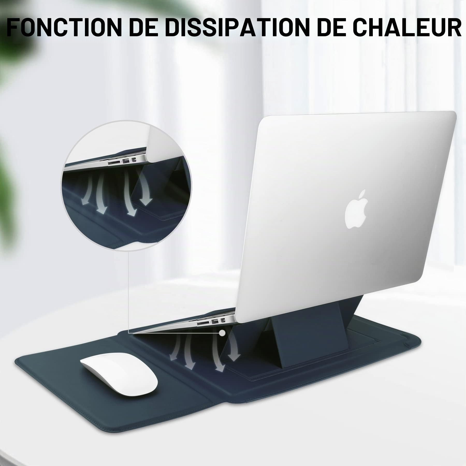 HoYiXi 15.6'' Housse pour Laptop Cuir Étui Case Compatible avec MacBook Pro 16 2021 & 2019/ASUS Vivobook 15/Huawei MateBook D15/HP 15.6" PC/MacBook Pro 15/Surface Laptop 3/Dell Lenovo IdeaPad, Bleu