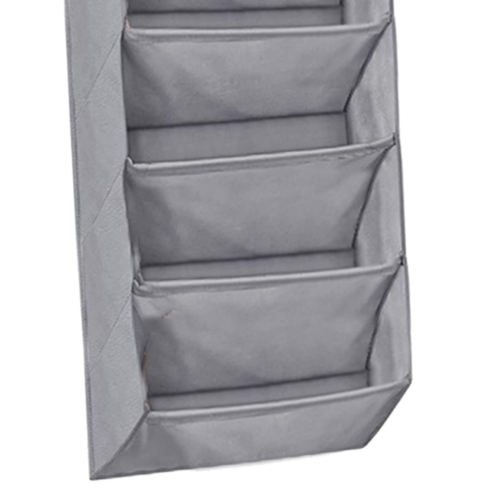 Hängendes Schuhregal, Kleiderbügel, Schuhhalter für schmale Türen, Tiefe Taschen, Tür-Schuhregal für Zimmer Closet Pantry, Hellgrau 8 Schichten