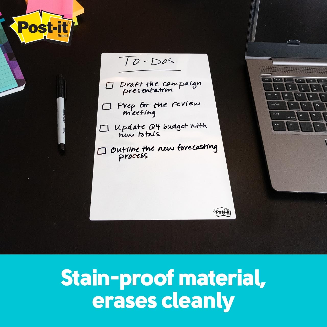 Post-it Trocken abwischbare Blätter, 30 Blatt/Packung, Instant Whiteboard, 17,8 x 28,7 cm (DEFSheets-30PK)